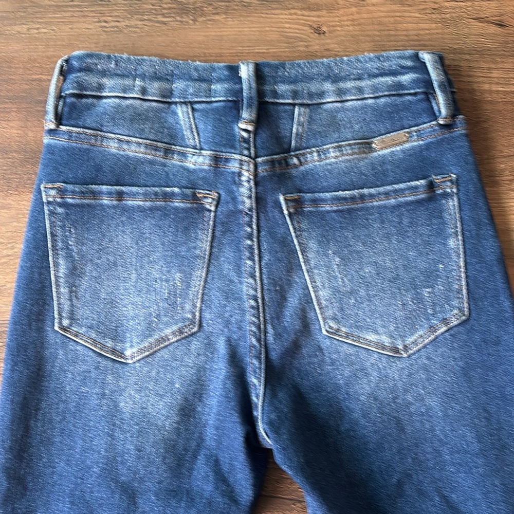 Kan Can Signature High Rise Button Fly Distressed Jeans 25 - Picture 5 of 7